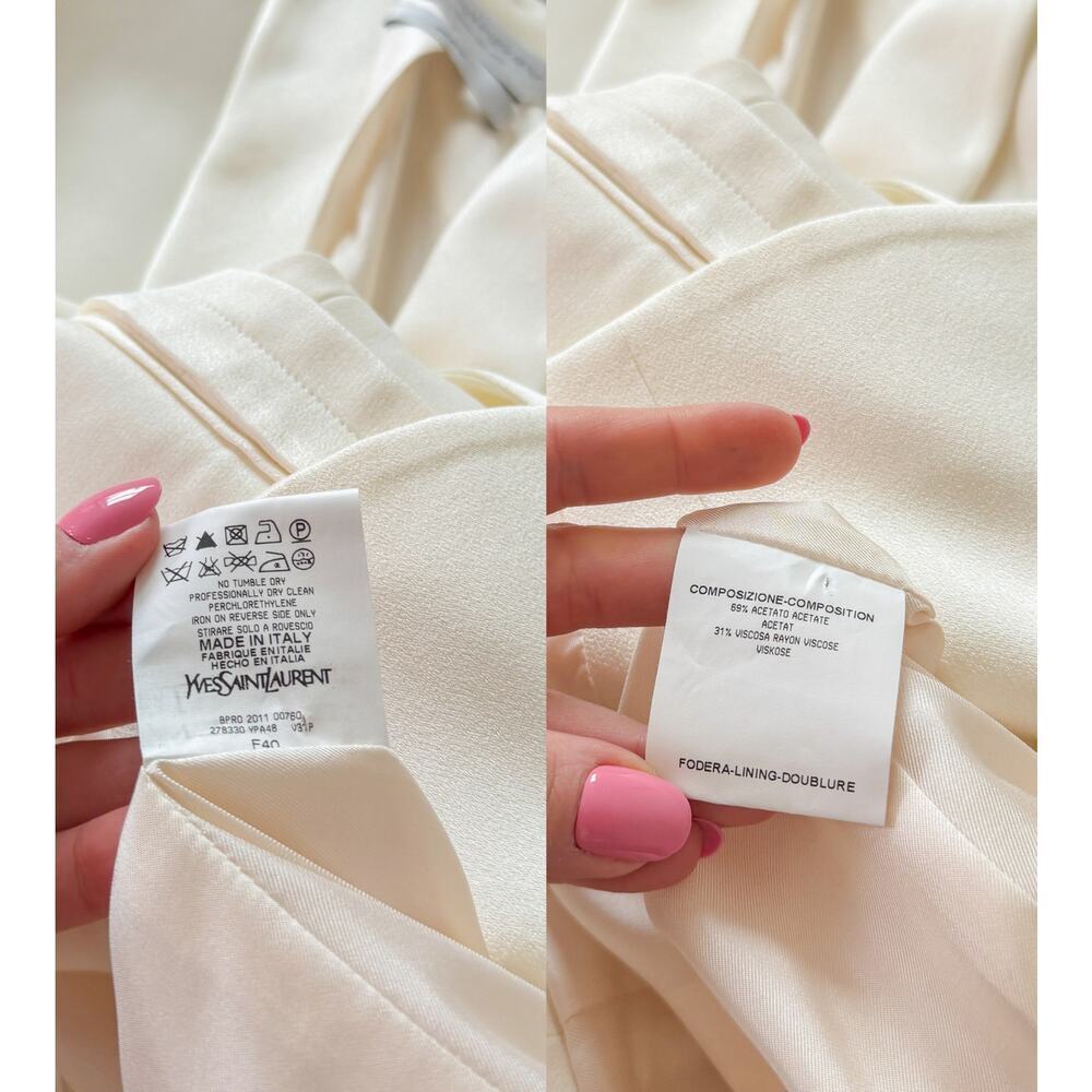 Yves Saint Laurent YSL Ivory Tuxedo Wedding Blazer Jacket Runway Autumn 2011 RTW - Picture 10 of 14